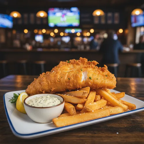 Fish and Chips at TOPS Pizza